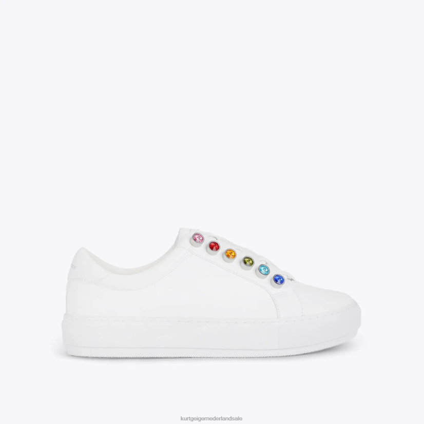 vrouwen Kurt Geiger N206R184 Londen Liiah dikke regenboog witte kam | schoenen