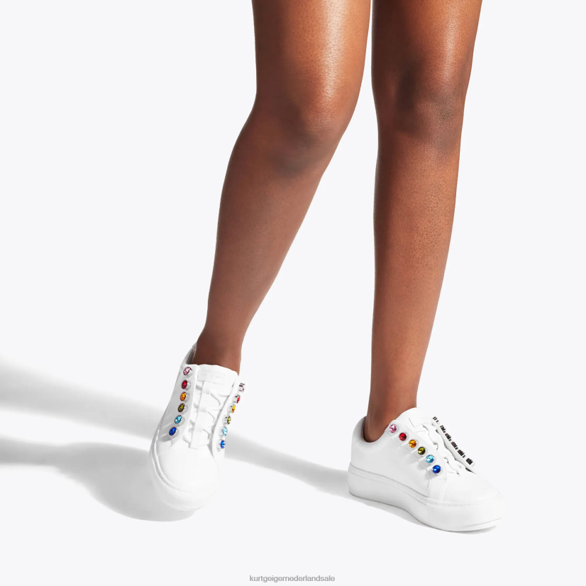 vrouwen Kurt Geiger N206R184 Londen Liiah dikke regenboog witte kam | schoenen