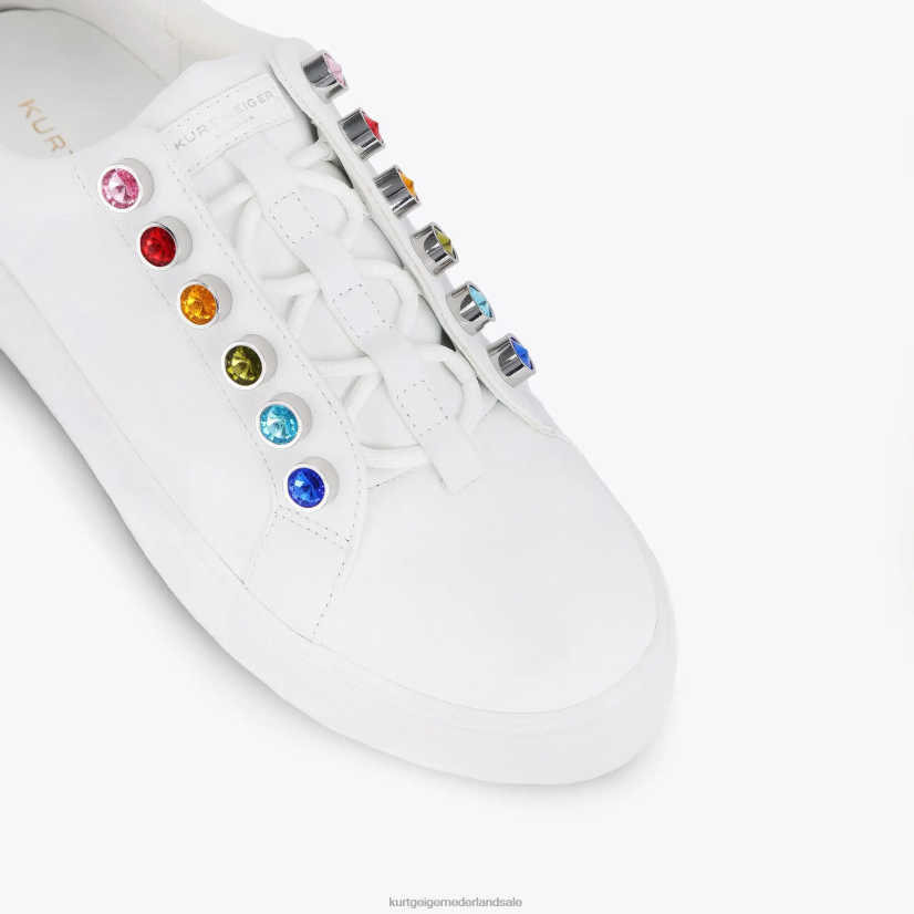 vrouwen Kurt Geiger N206R184 Londen Liiah dikke regenboog witte kam | schoenen