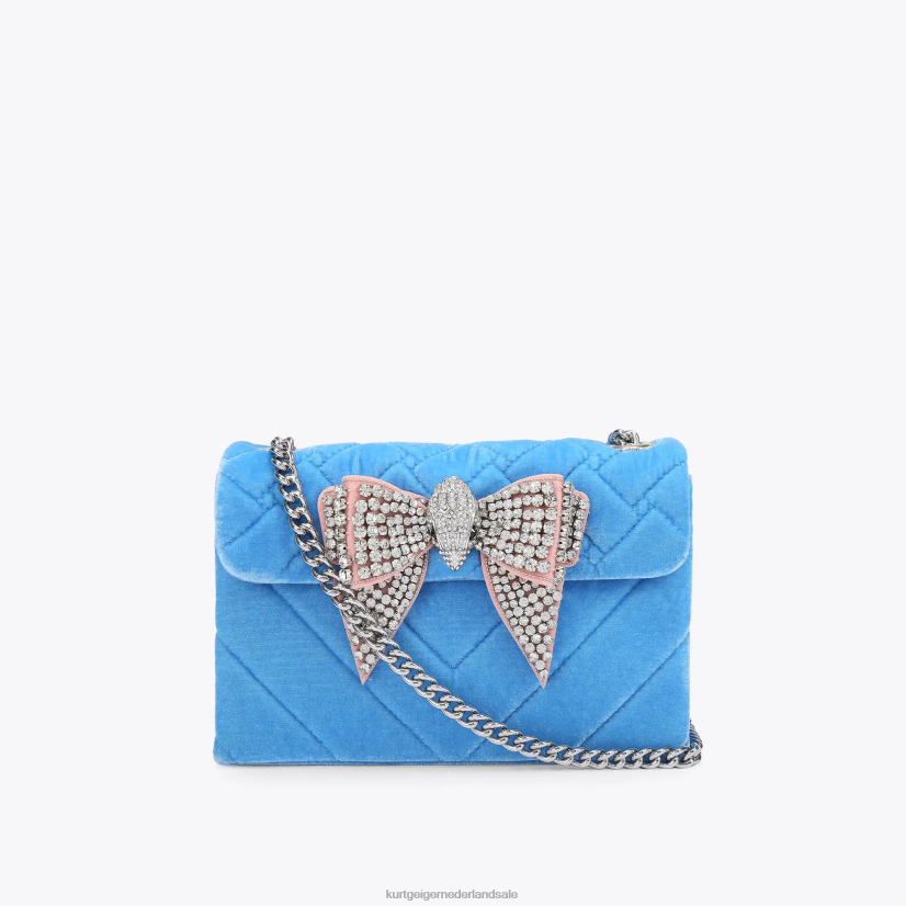 vrouwen Kurt Geiger N206R107 Londen fluweel medium kensington blauw | Tassen