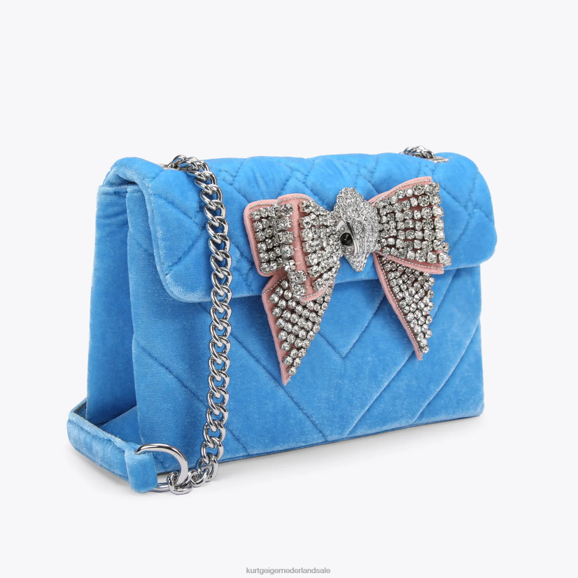vrouwen Kurt Geiger N206R107 Londen fluweel medium kensington blauw | Tassen