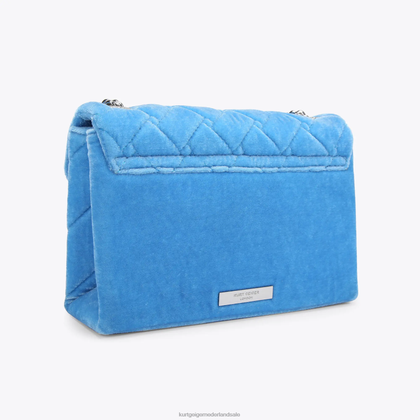 vrouwen Kurt Geiger N206R107 Londen fluweel medium kensington blauw | Tassen