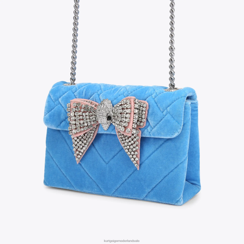 vrouwen Kurt Geiger N206R107 Londen fluweel medium kensington blauw | Tassen