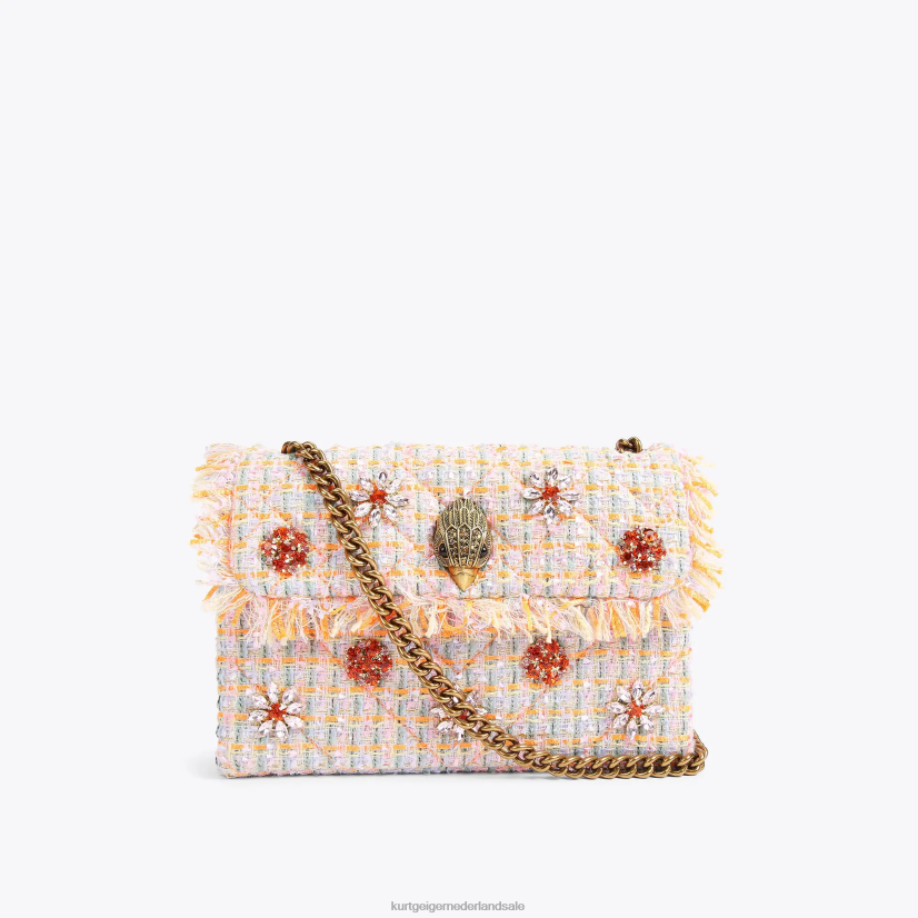 vrouwen Kurt Geiger N206R11 Middelgrote kensington-tas van Londen tweed oranje | Tassen