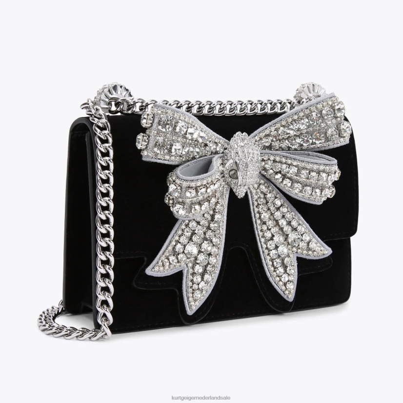 vrouwen Kurt Geiger N206R124 London Shoreditch kleine crossbody zwart wit | Tassen