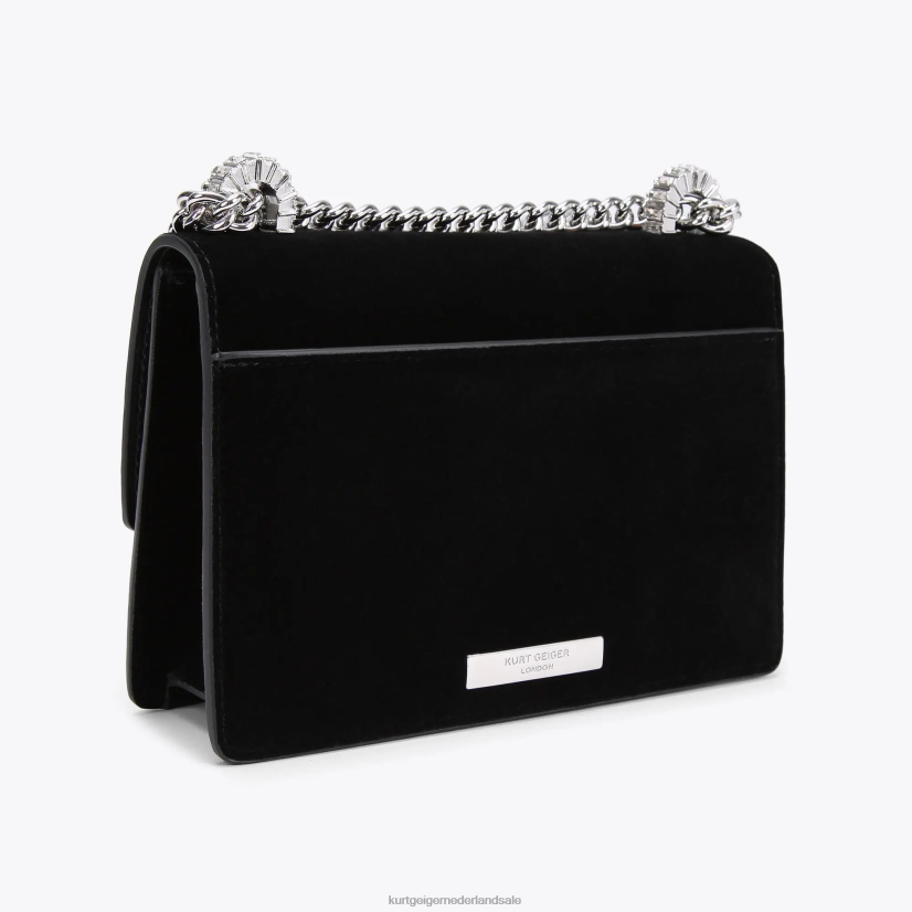 vrouwen Kurt Geiger N206R124 London Shoreditch kleine crossbody zwart wit | Tassen
