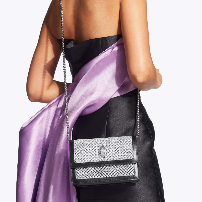 vrouwen Kurt Geiger N206R129 London Shoreditch kleine crossbody zilveren combinatie | Tassen