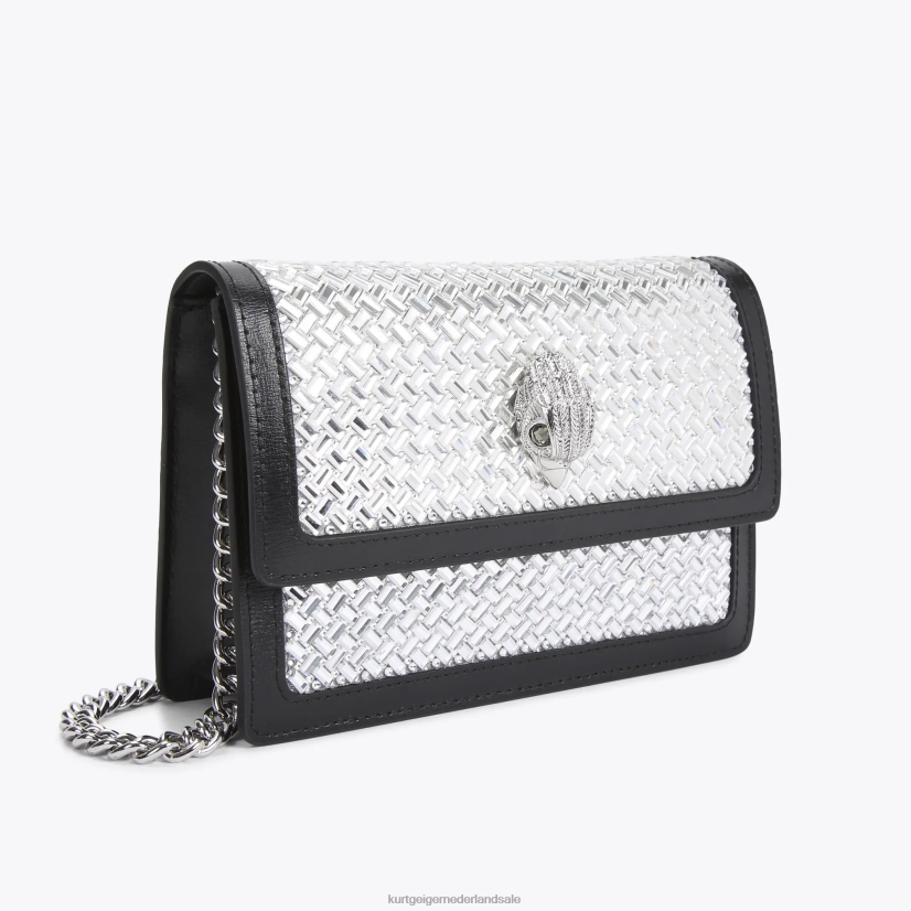 vrouwen Kurt Geiger N206R129 London Shoreditch kleine crossbody zilveren combinatie | Tassen