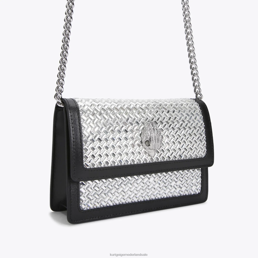 vrouwen Kurt Geiger N206R129 London Shoreditch kleine crossbody zilveren combinatie | Tassen