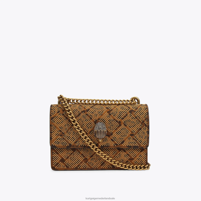 vrouwen Kurt Geiger N206R138 London Shoreditch kleine crossbody donkerbruine combinatie | Tassen
