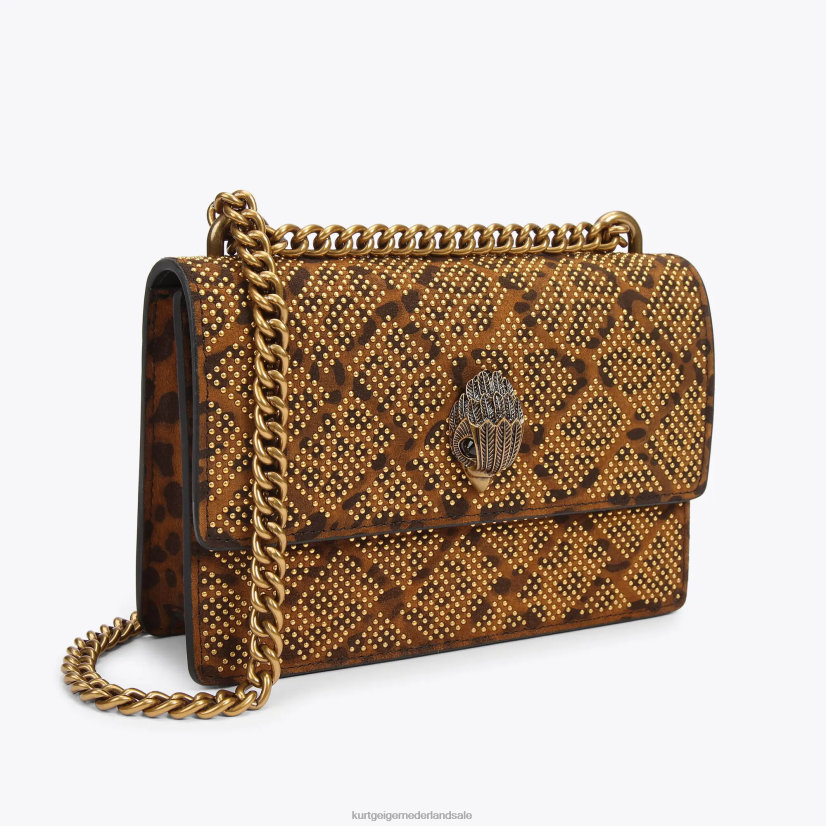 vrouwen Kurt Geiger N206R138 London Shoreditch kleine crossbody donkerbruine combinatie | Tassen