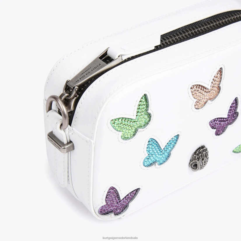 vrouwen Kurt Geiger N206R213 London kleine cameratas vlinder witte kam | Tassen