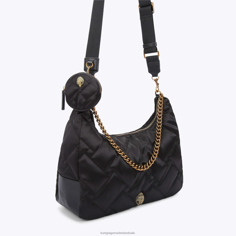 vrouwen Kurt Geiger N206R281 Londen gerecycleerde grote hobo zwart | Tassen