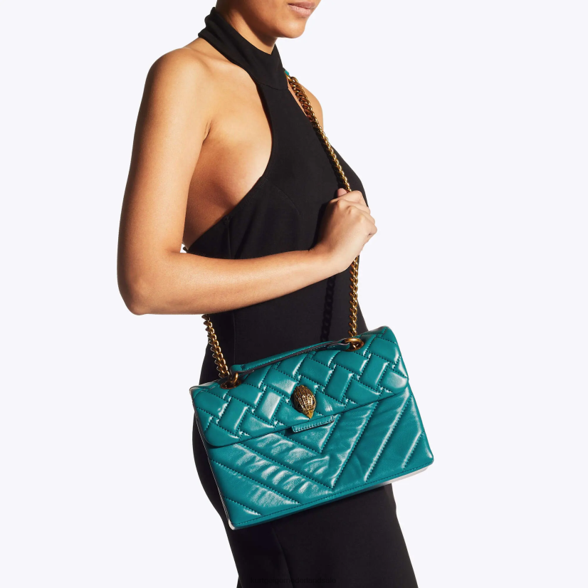 vrouwen Kurt Geiger N206R48 Londen leren Kensington tas benzine | Tassen