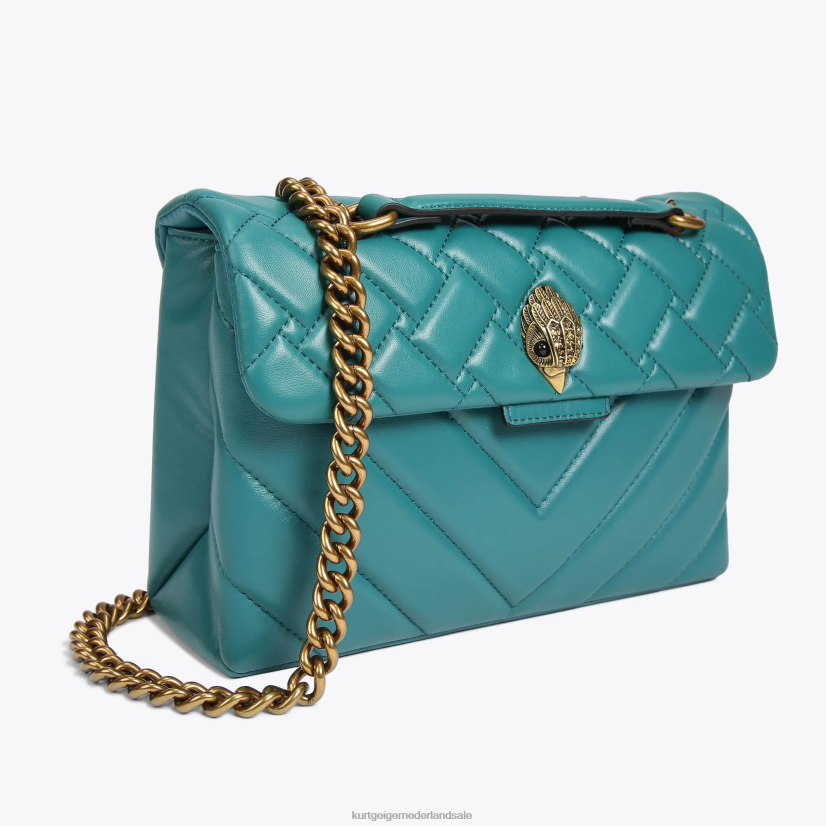 vrouwen Kurt Geiger N206R48 Londen leren Kensington tas benzine | Tassen