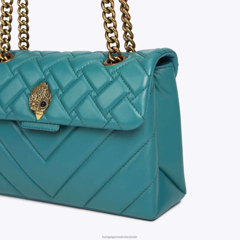 vrouwen Kurt Geiger N206R48 Londen leren Kensington tas benzine | Tassen