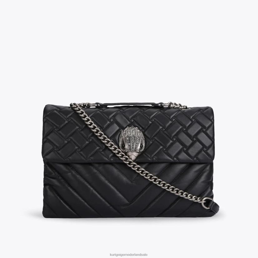 vrouwen Kurt Geiger N206R64 Londen leren xxl kensington zwart | Tassen