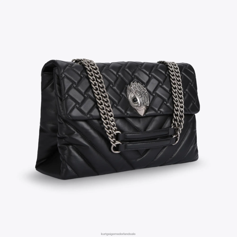 vrouwen Kurt Geiger N206R64 Londen leren xxl kensington zwart | Tassen