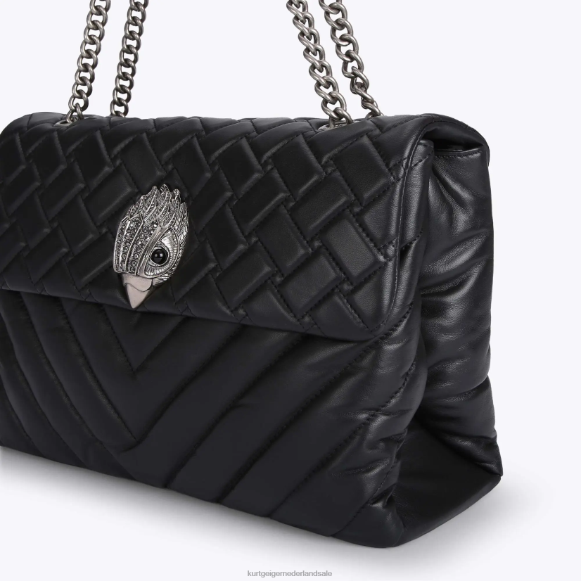 vrouwen Kurt Geiger N206R64 Londen leren xxl kensington zwart | Tassen