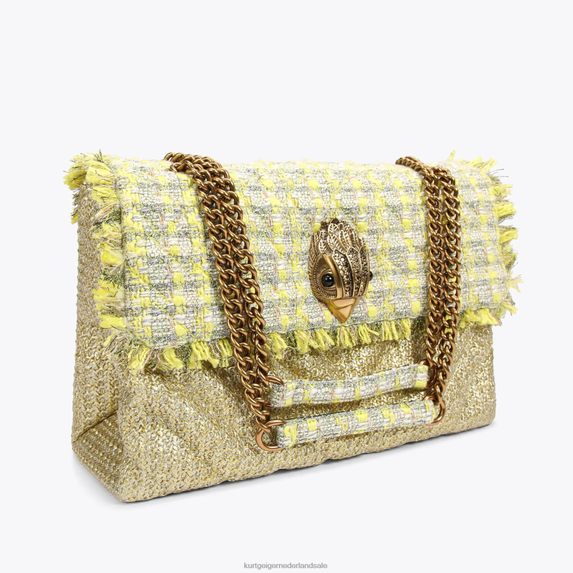 vrouwen Kurt Geiger N206R81 Londen raffia xxl kensington geel | Tassen