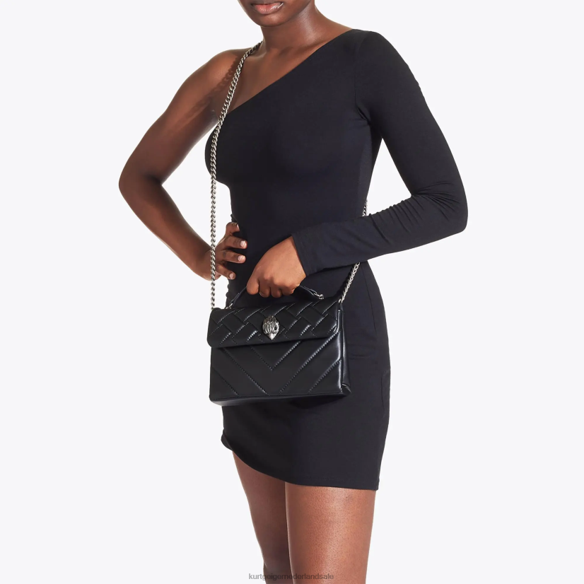 vrouwen Kurt Geiger N206R99 Londen leer medium kensington zwart | Tassen