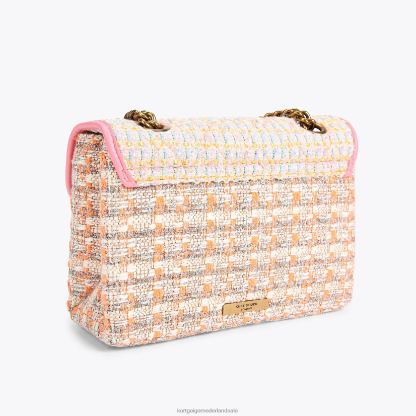 vrouwen Kurt Geiger N206R9 Londen tweed Kensington tas oranje | Tassen
