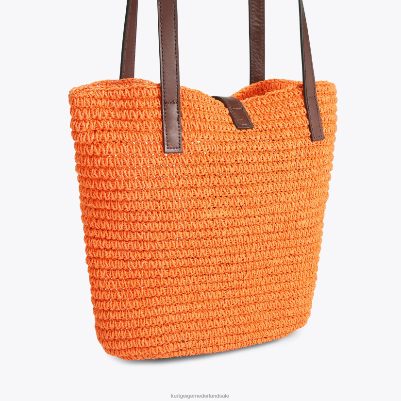 vrouwen Kurt Geiger N206R458 Londen Hampton raffia draagtas oranje | Tassen