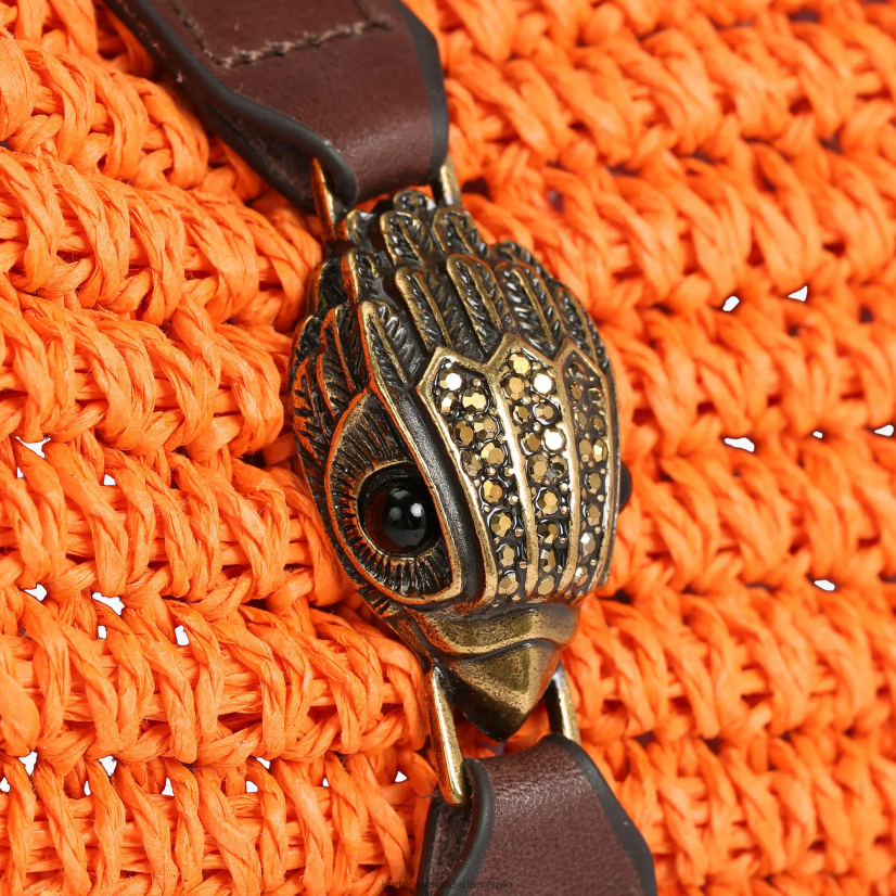 vrouwen Kurt Geiger N206R458 Londen Hampton raffia draagtas oranje | Tassen