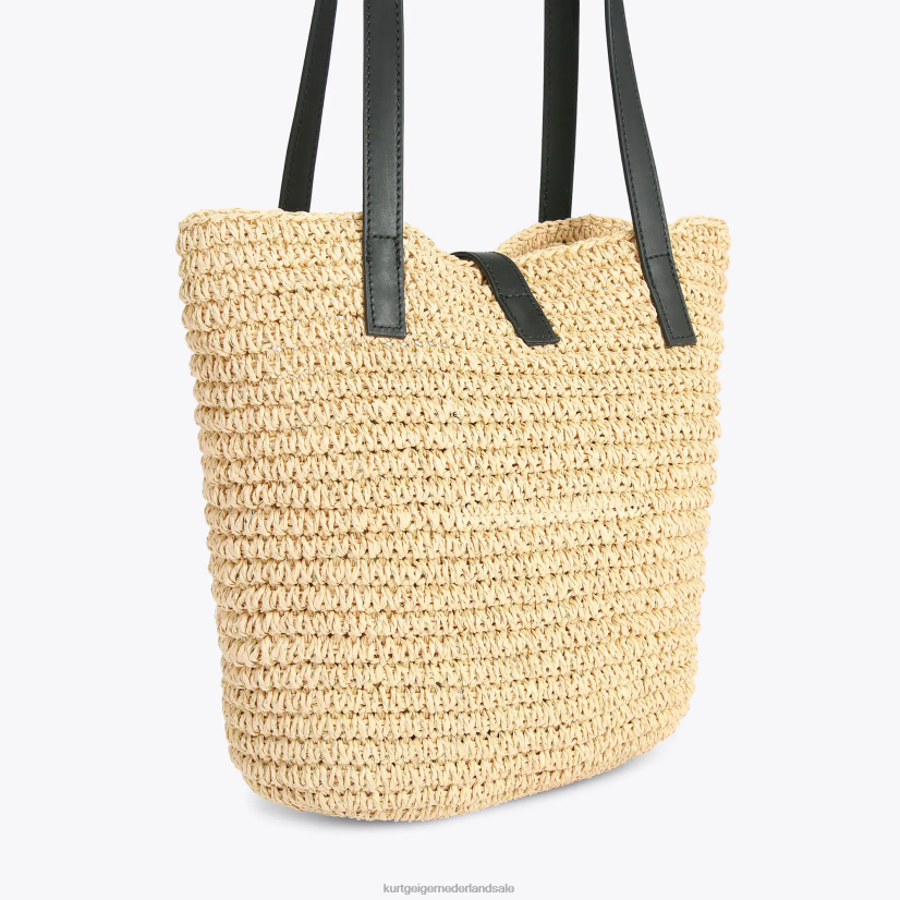 vrouwen Kurt Geiger N206R462 Londen Hampton raffia draagtas beige | Tassen