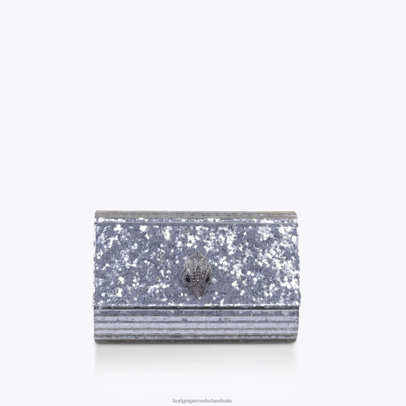 vrouwen Kurt Geiger N206R264 London Party Eagle clutch drench zilver | Tassen
