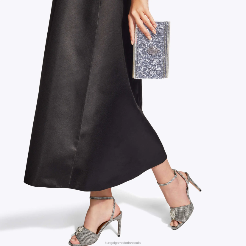 vrouwen Kurt Geiger N206R264 London Party Eagle clutch drench zilver | Tassen