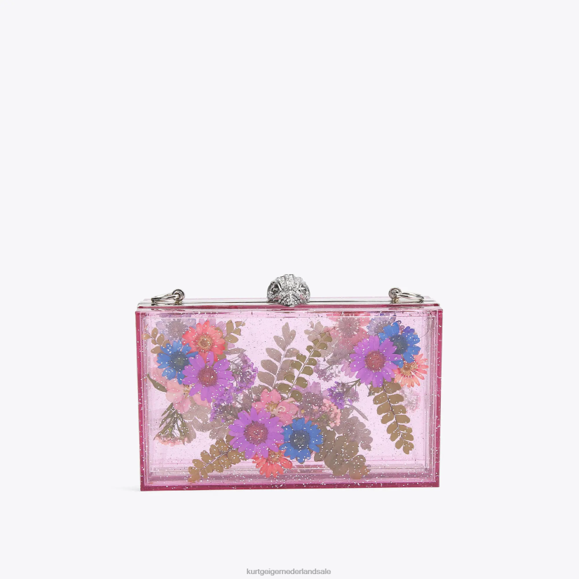 vrouwen Kurt Geiger N206R477 London bloembak clutch roze | Tassen