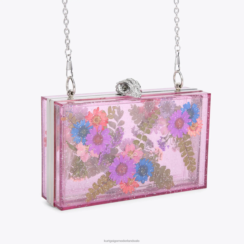 vrouwen Kurt Geiger N206R477 London bloembak clutch roze | Tassen