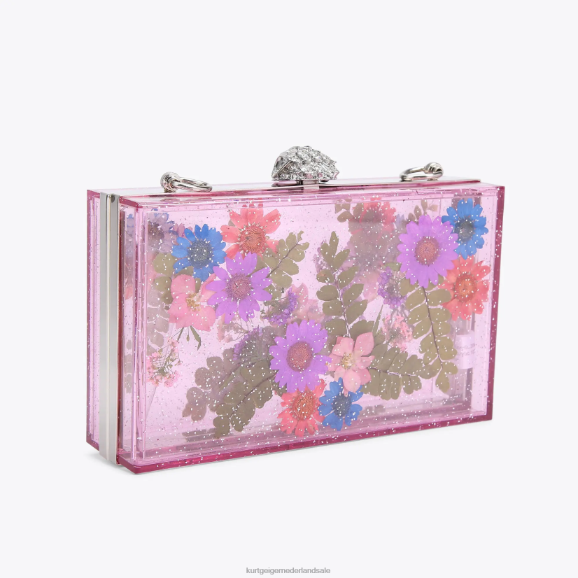 vrouwen Kurt Geiger N206R477 London bloembak clutch roze | Tassen
