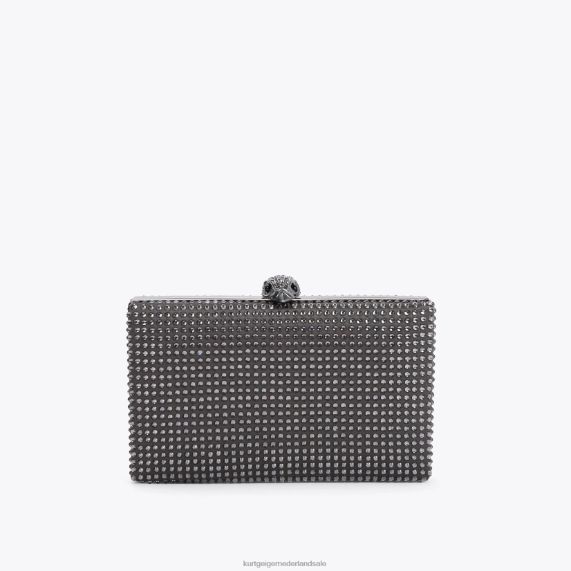 vrouwen Kurt Geiger N206R55 Kensington clutch van Londen kristal grijs | Tassen