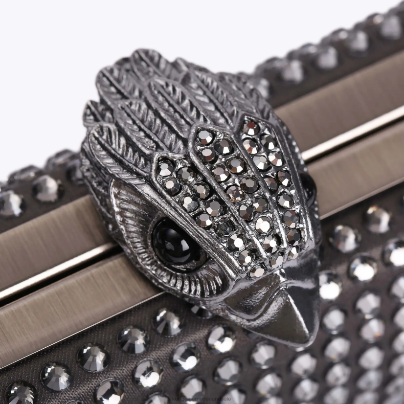vrouwen Kurt Geiger N206R55 Kensington clutch van Londen kristal grijs | Tassen