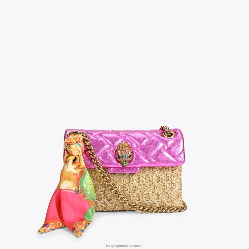 vrouwen Kurt Geiger N206R89 Londen raffia mini kensington gouden combinatie | Tassen
