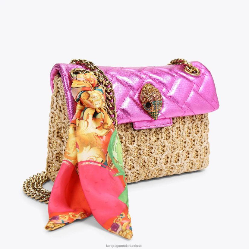 vrouwen Kurt Geiger N206R89 Londen raffia mini kensington gouden combinatie | Tassen