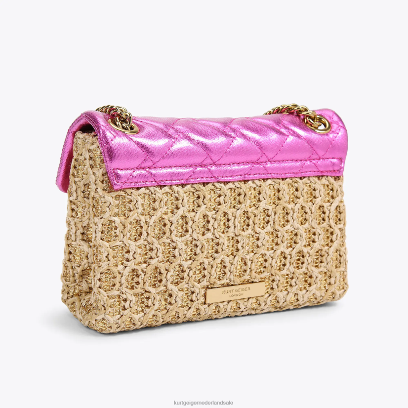 vrouwen Kurt Geiger N206R89 Londen raffia mini kensington gouden combinatie | Tassen