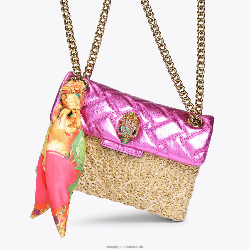 vrouwen Kurt Geiger N206R89 Londen raffia mini kensington gouden combinatie | Tassen