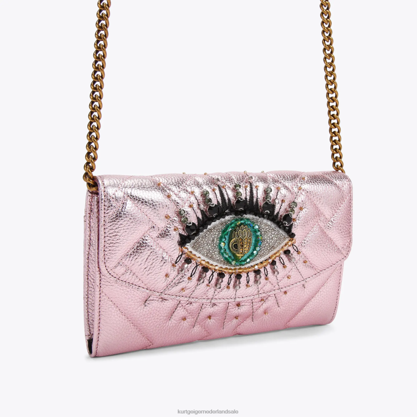 vrouwen Kurt Geiger N206R110 Londen kensington ketting portemonnee oog bleekroze | Tassen