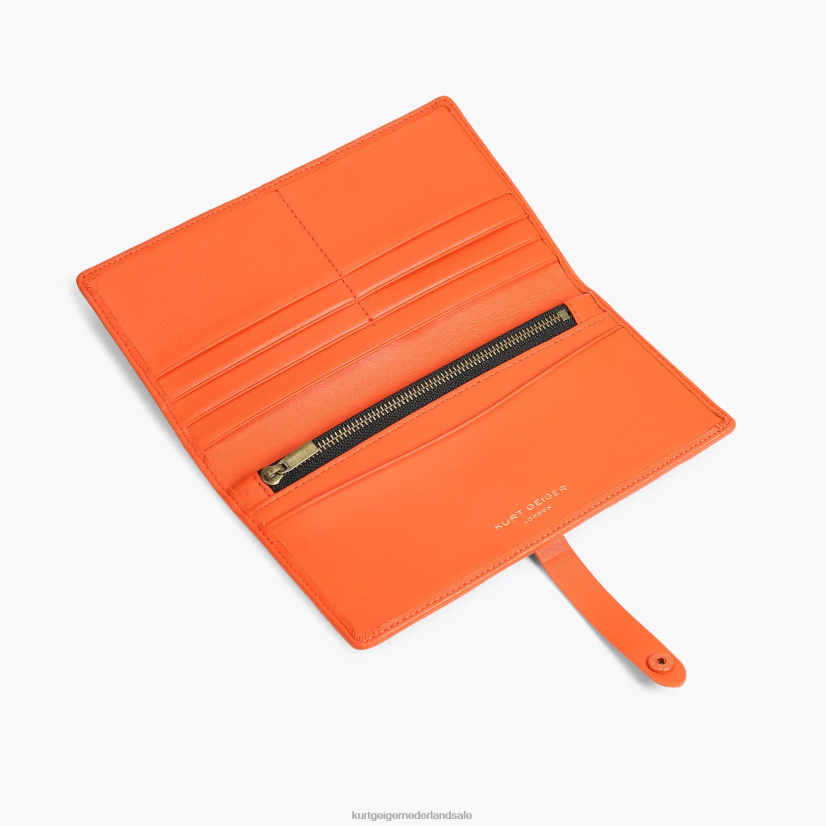 vrouwen Kurt Geiger N206R275 Londen lederen zachte portemonnee oranje | Tassen