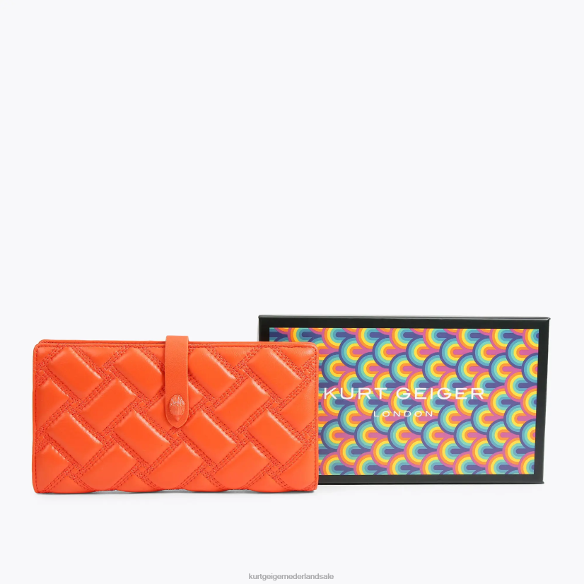 vrouwen Kurt Geiger N206R275 Londen lederen zachte portemonnee oranje | Tassen