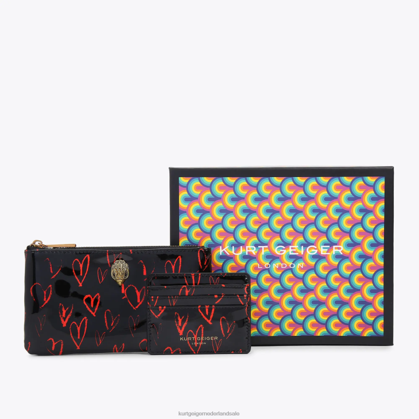vrouwen Kurt Geiger N206R499 London Eagle zakje cadeauset zwart rood | Tassen
