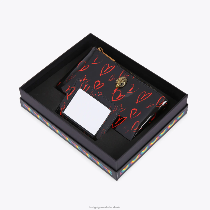vrouwen Kurt Geiger N206R499 London Eagle zakje cadeauset zwart rood | Tassen