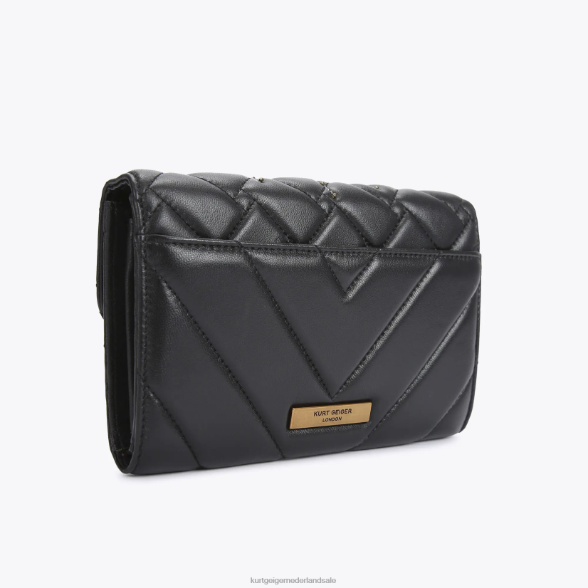 vrouwen Kurt Geiger N206R96 London Kensington portemonnee met kettingoog zwart | Tassen